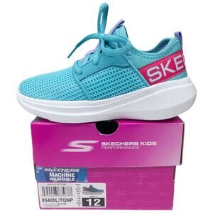 SKECHERS GORUN FAST VALOR Sneakers Turquoise Pink Girl's Size 12